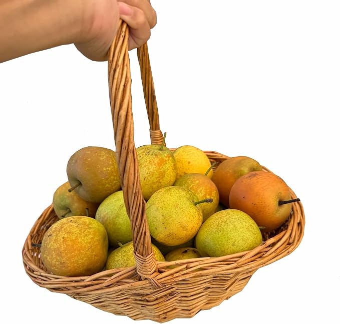 Natural Woven Willow Picnic Basket with Handle - Handcrafted Wicker Storage Basket for Picnic, Shopping, Home Organization, Gifts - Light Brown, Large Capacity, 15.7x13.4x12.5 Inches - Image 7
