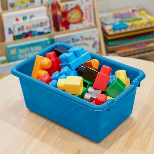 ECR4Kids Scoop Front Storage Bin, Multipurpose Organization, French Blue, 15-Piece - Image 7