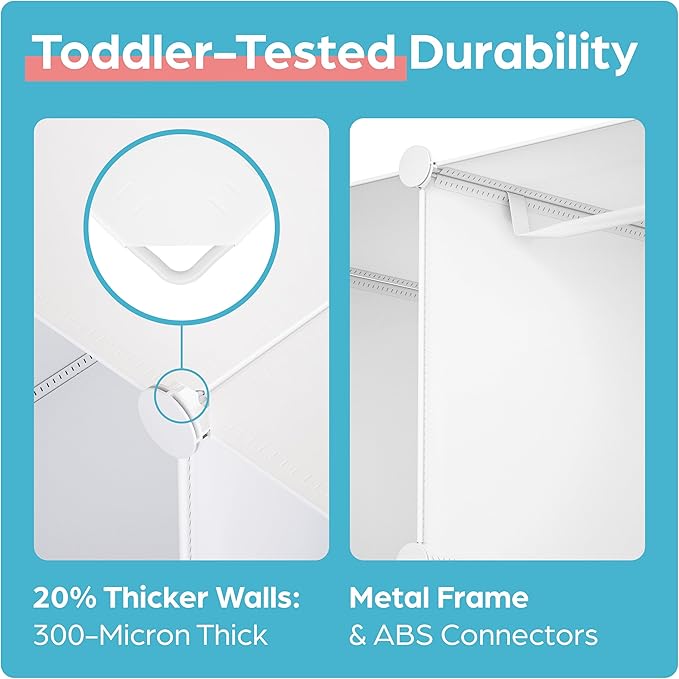Baby Closet Organizer for Nursery: Durable Baby Wardrobe for Closet - Customizable Baby Dresser Amoire Shelves - Waterproof Shelf Clothes Organizer w/Wall Fixation (White) - Image 3