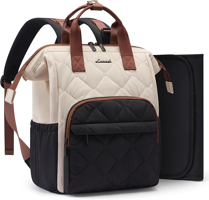 LOVEVOOK Small Diaper Bag Backpack, Mini Baby Bag for Girl Boy with Changing Pad, Diaper Backpack for Mom Dad with Stroller Buckles by LOVEVOOK