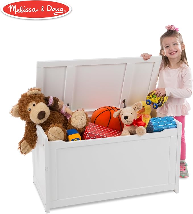 Melissa & Doug Toy Chest, Wooden Toy Storage Box with Safety-Hinged Lid, Kids Toys Storage Organizer for Playroom, Bedroom, & Montessori Classroom Furniture for Boys & Girls Ages 3+ - Image 8