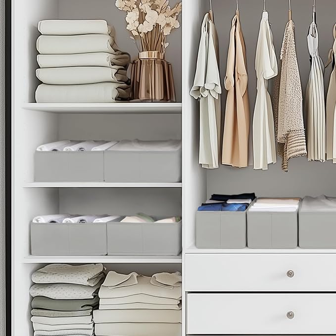 Drawer Organizer Clothes, 10 Pack Dresser Organizer for Baby Clothes, Underwear, Sock- Foldable Closet Organization and Storage Dividers Bins for Nursery, Bedroom (Grey) - Image 7