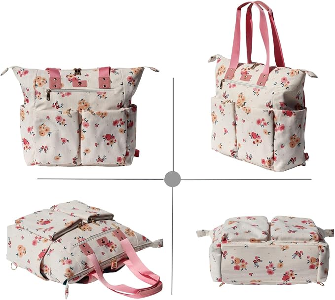 Diaper Tote Bag Totepack Backpack 2 in 1 for Women Multifunctional Large Capacity with Insulated Pockets Travel | Multifunctional - Image 6
