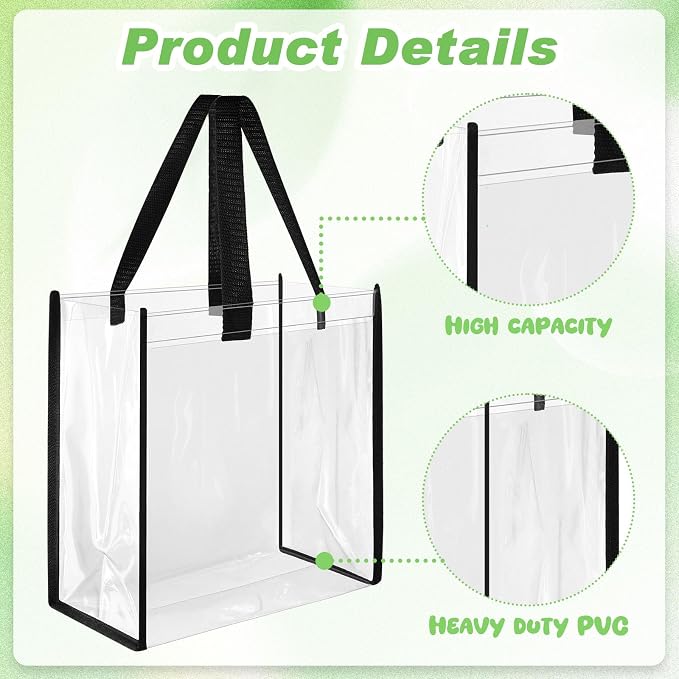 Eccliy Clear Tote Bag Stadium Approved with Handles - Image 4