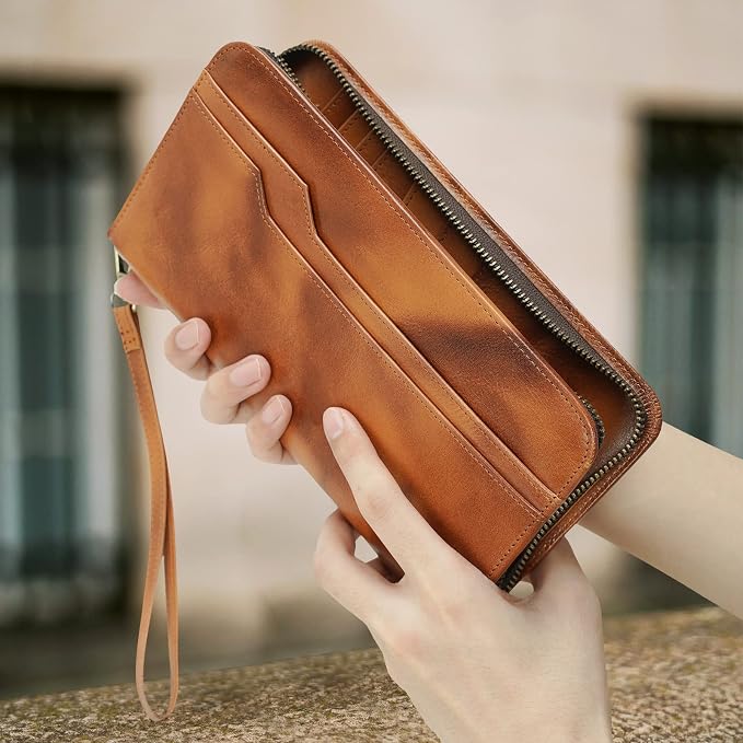 Polare Full Grain Leather Family Travel Passport Wallet and Documents Organizer RFID Blocking Case Holder Fits 6 Passports for Men and Women - Image 2