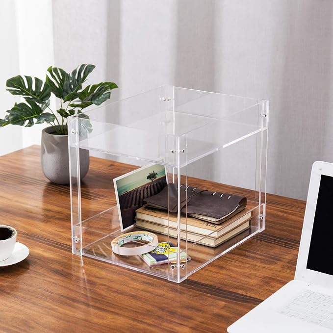 MyGift 2-Tier Premium Clear Acrylic Desk Letter Tray Organizer, A4 Size 2 Tier Document Organizer Desktop File Paper Holder Rack for Home and Office - Image 4
