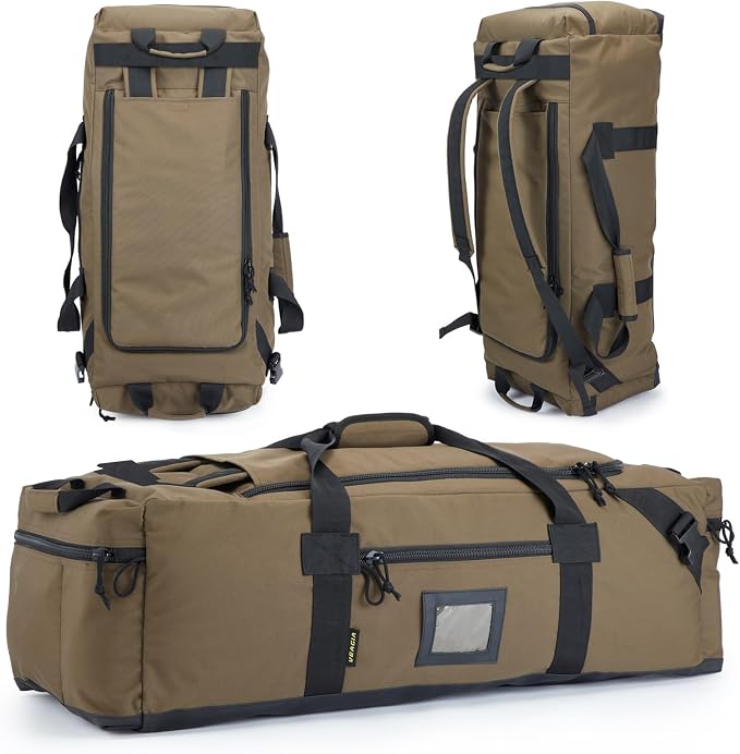 105l Large Duffel Bag For Travel, Gym & Sports - Water Repellent Polyester, Hidden Straps, Shoe Compartment - Perfect Luggage Duffle Bag Or Backpack For Men & Women by Focusedonquality