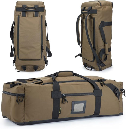 105l Large Duffel Bag For Travel, Gym & Sports - Water Repellent Polyester, Hidden Straps, Shoe Compartment - Perfect Luggage Duffle Bag Or Backpack For Men & Women by Focusedonquality