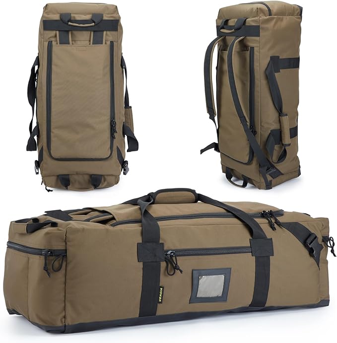 105l Large Duffel Bag For Travel, Gym & Sports - Water Repellent Polyester, Hidden Straps, Shoe Compartment - Perfect Luggage Duffle Bag Or Backpack For Men & Women by Focusedonquality