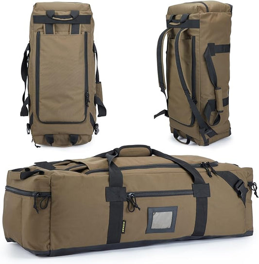 105l Large Duffel Bag For Travel, Gym & Sports - Water Repellent Polyester, Hidden Straps, Shoe Compartment - Perfect Luggage Duffle Bag Or Backpack For Men & Women by Focusedonquality