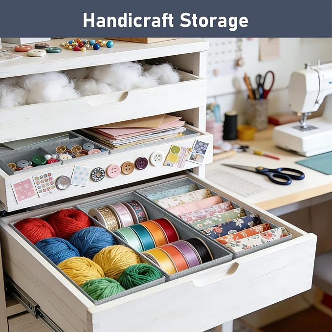 DIMJ Drawer Organizer Clothes Storage - 24 Pack Baby Dresser Organizer for Nursery, Small Fabric Closet Drawer Organizer Bins for Underwears Socks, Foldable Storage Dividers Organization for Bedroom - Image 6