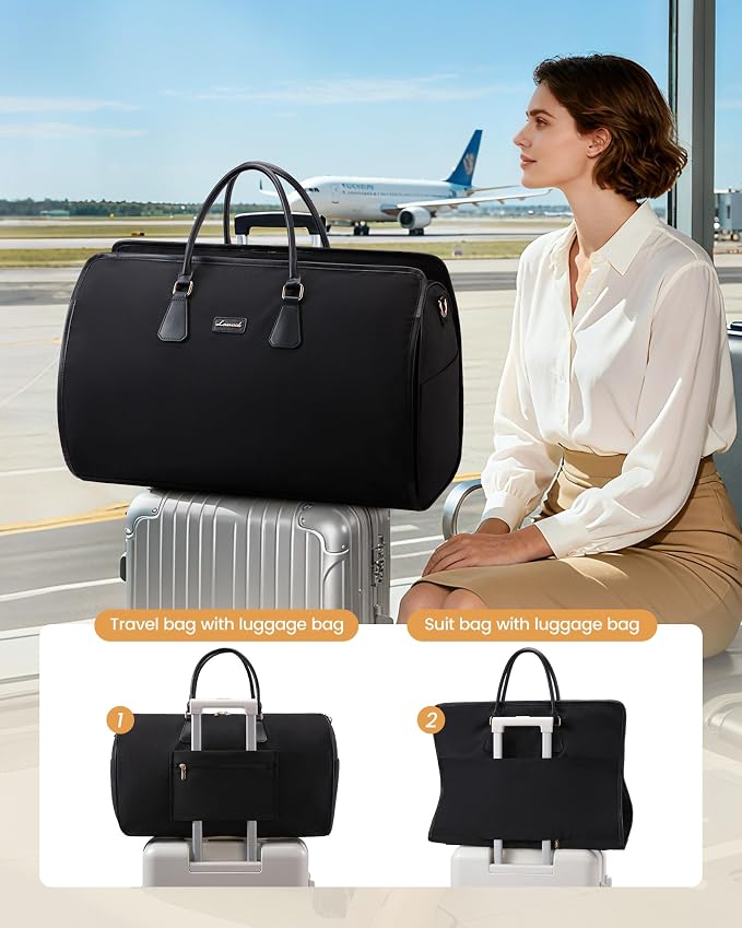 LOVEVOOK Garment Bags for Travel,3 in 1 Garment Duffle Bags with Shoe Pouch | Carry on Garment Bag,Hanging Suitcase,Suit,Dress,Business,Travel Bag,Weekender Bag - Image 6