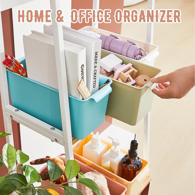 Mumufy 24 Pcs Book Bins for Easy Access Storage Basket Sturdy Book Storage Containers and Organization for Home Use, 11.2 x 5 x 5 Inch, 5 Colors - Image 3
