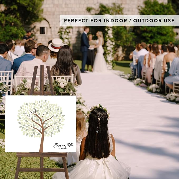 Andaz Press Custom Large Canvas Guest Book Alternative, 16 x 20 Inches, Rustic Woodland Theme with Horizontal Signature Tree - Image 5