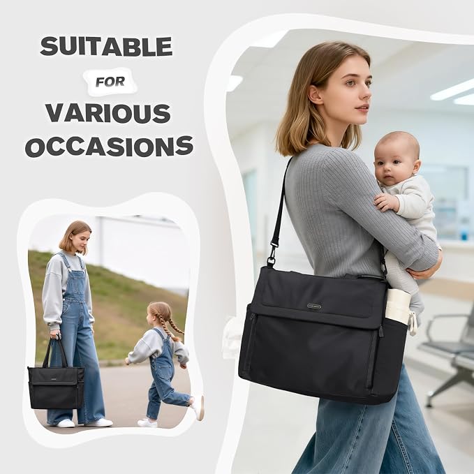 14L Puffer Diaper Bag Tote, Large Capacity Travel Diaper bags, Crossbody Hospital Bag for mom - Image 8