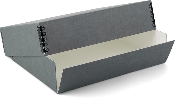 Lineco Museum Archival Storage Box, Drop Front, 17.75x22.75x3 in, Gray | Acid-Free with Metal Edge, Preserves Picture Longevity, Organize Photos, Newspapers, Prints, Documents, Crafts, DIY by Lineco