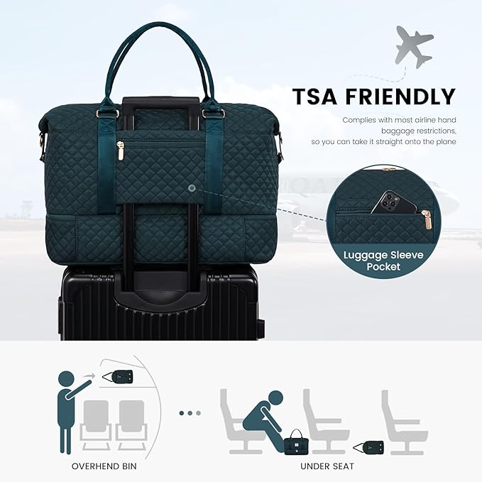 LOVEVOOK Travel Duffle Bag,Weekender Bags for Women with Shoe Compartment，Carry on Overnight Bag with Toiletry Bag,Gym Duffel Bag with Wet Pocket, Hospital Bags for Labor and Delivery - Image 4