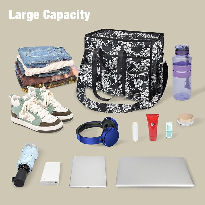 CLOUDMUSIC Large Tote Bag For Women Travel Nurse Teacher Work Waterpoof With Zipper Utility Everything Bags | Travel - Image 7