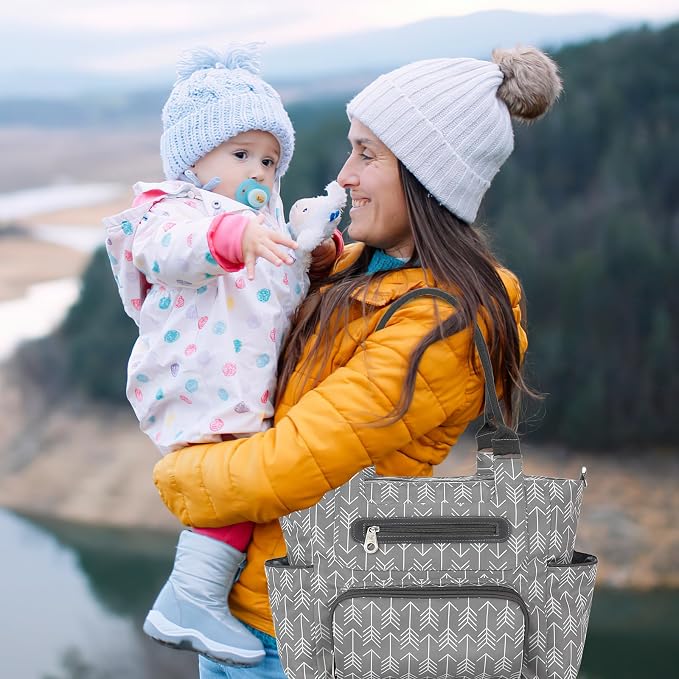 Moclever 8pc Diaper Tote Set, Baby Essentials with Multifunctional Diaper Bags, Bottle & Mesh Bag - Image 3