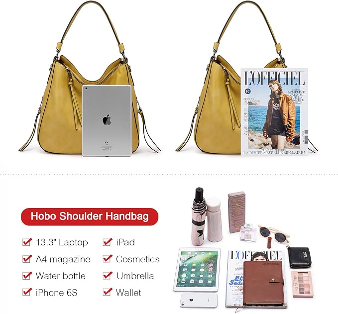 Hobo Crossbody Bag for Women, Designer Shoulder Purse Handbags - Image 3