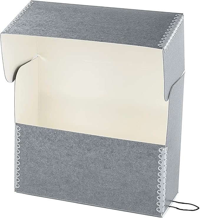 Lineco Archival Document Storage Box, Gray, 15.5" x 12.5" x 5" | Jumbo-Sized, Metal Edge, Acid-Free Boxboard Case, Organize Files, Prints, Photos, Pack of 2 - Image 3
