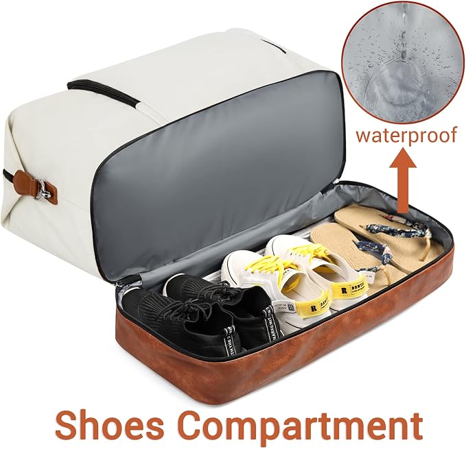 TIBES Travel Weekender Bag for Women, Overnight Bag with Shoe Compartment | 3PCS Large Travel Duffel Bag for Gym, Travel, Hospital, Business Trip, Carry On Tote, Wet & Dry Separation, Water Resistant - Image 4
