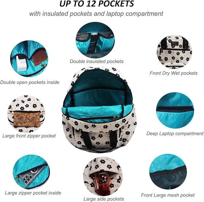 Diaper Bag Backpack Corduroy Multifunction Baby Fashion Travel Pack office Laptop Bag - Image 4