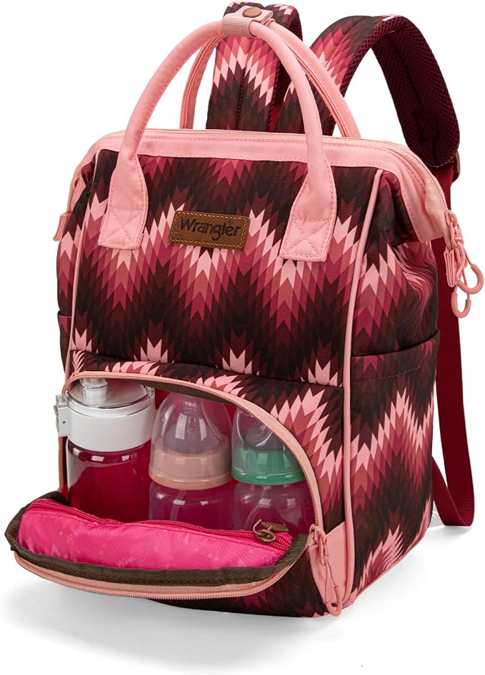 Montana West Wrangler Aztec Callie Diaper Bag Backpack with Stroller Straps Multifunction Baby Travel Bag WG2211-9110DPK - Image 3