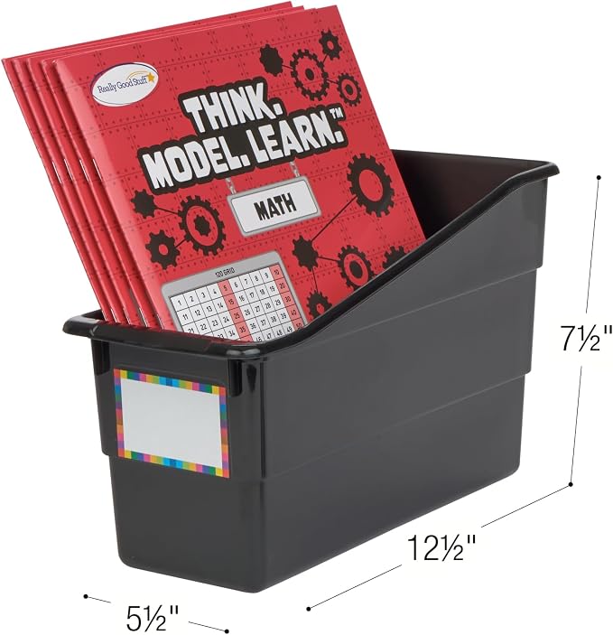Really Good Stuff Durable Book & Binder Holders - 6 Pack - Black - Image 3