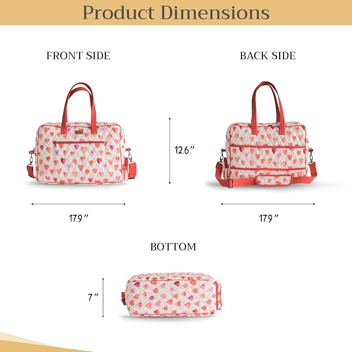 Maison d' Hermine Weekender Bags for Women Cotton Quilted Duffel Overnight Luggage Weekend Bag for Men Gym Gifts Travel | Overnight Luggage Weekend Bag for Men Gym Sports Gifts Duffle bag Business Travellers Trip Spring Summer - Image 6
