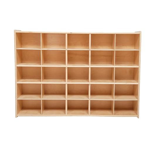 Contender 25 Trays Birch Hardwood Shelving Unit with Purple Bins, Kindergarten, Home-School, Daycare Organizer for Toys, Art and Craft Supplies [ Fully Assembled ] - Image 4