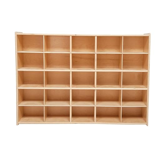 Contender 25 Cubby Storage Cabinet with Orange Trays, Kids Toys, Art and Craft Shelving Unit, Hardwood Shelf for Kindergarten, Homeschool [ Fully Assembled ] - Image 4