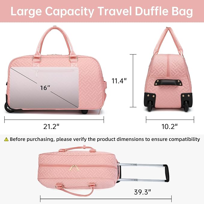 Duffle Bag for Travel, Weekender Bag with Shoe Compartment, Carry On Overnight Bag for Women with Toiletry Bag, Gym Bag with Wet Pocket, Hospital Bags for Labor and Delivery Beige - Image 2
