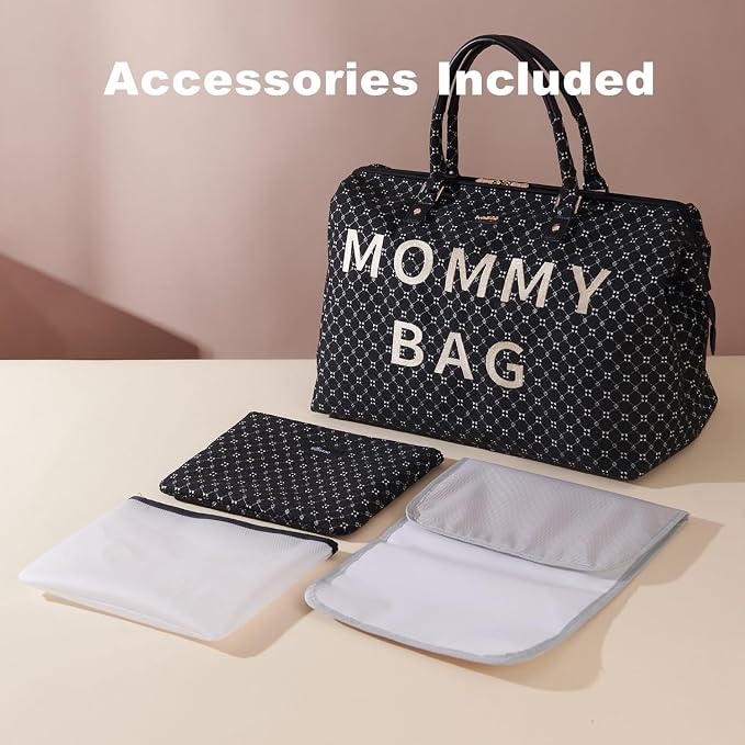 SUNVENO Mommy Bag, Large Hospital Bag with Changing Pad, Organizer Pouches & Luggage Sleeve for Travel & Diaper Essentials - Image 13