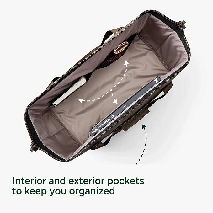 Halfday Double Decker Weekender 40L Travel Duffel Bag Water-Resistant, Dune | Overnight Carry-on with Bottom Shoe Compartment, Trolley Sleeve, Padded Strap, Interior Pockets, 3+ Days of Clothes - Image 5
