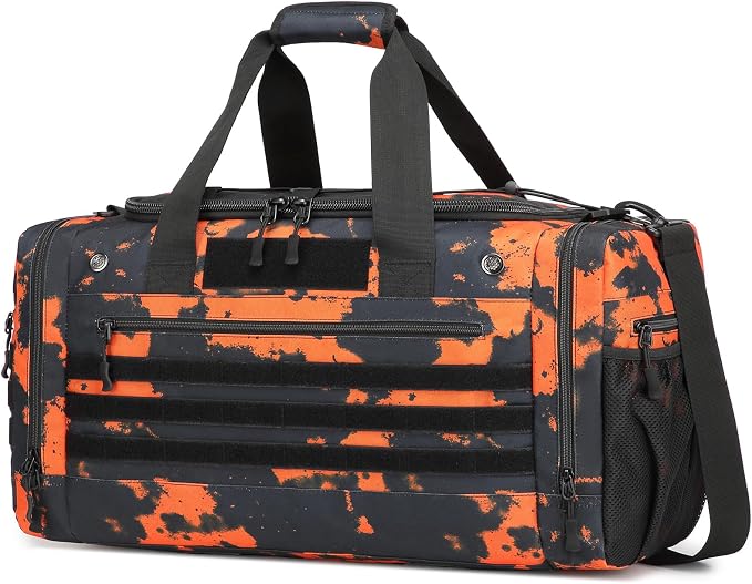 45L Large Duffle Bag for Men & Women - Military Tactical Gym Bag for Travel | Weekender Large Sports Bag with Dividers for Hockey Football Baseball Soccer Basketball & Team Training by BISKLNDN