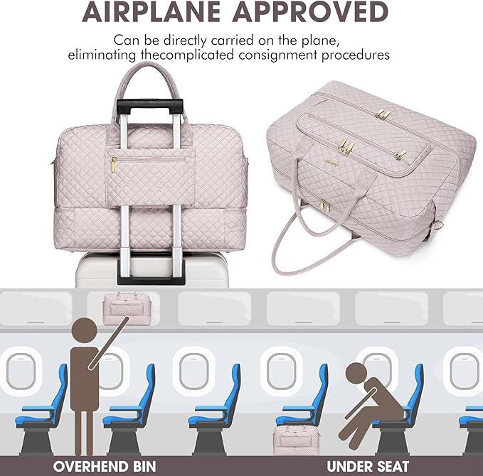 Travel Duffel Bags for Women with Shoe Compartment, Weekender Overnight Bag with Wet Pocket & Toiletry Bag, Carry On Personal Item Bag, Travel Tote Gym Bag, Hospital Bags for Labor and Delivery - Image 5