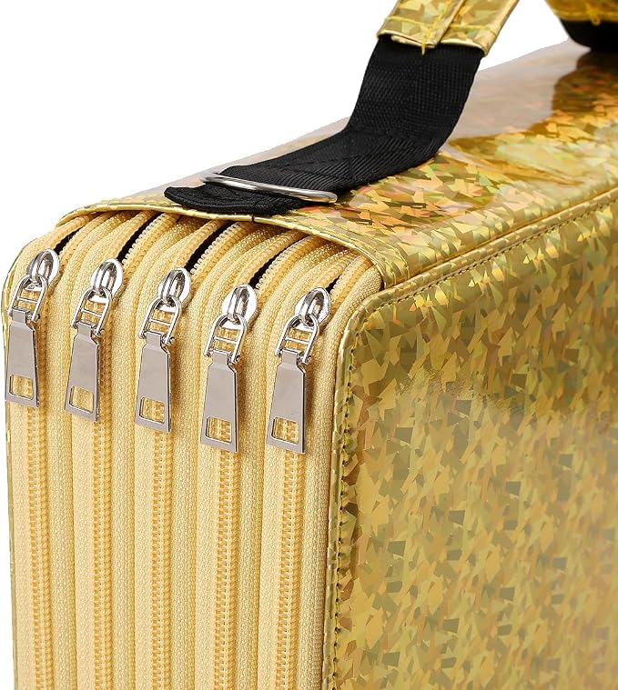Large Capacity Colored Pencil Case - 500 Slots PU leather with Zipper Closure Portable Organizer for Watercolor Pencils Ideal for Artists（Yellow） - Image 3