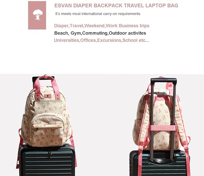 Diaper Bag Backpack Corduroy Multifunction Baby Fashion Travel Pack office Laptop Bag - Image 5