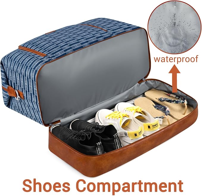 TIBES Travel Weekender Bag for Women, Overnight Bag with Shoe Compartment | 3PCS Large Travel Duffel Bag for Gym, Travel, Hospital, Business Trip, Carry On Tote, Wet & Dry Separation, Water Resistant - Image 3