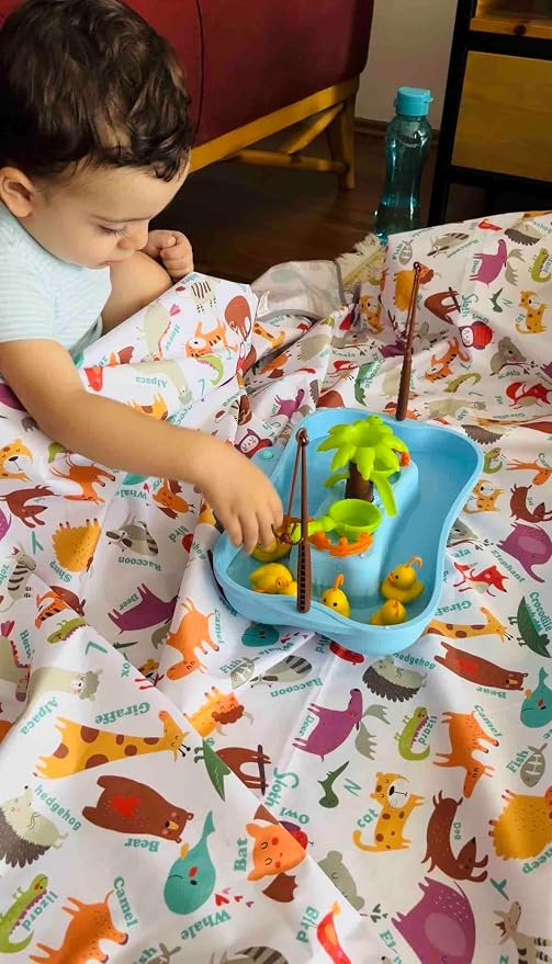 Waterproof High Chair Splat Mat – Machine Washable Floor & Table Protector for Baby Feeding, Art & Crafts, Outdoor Use (Zoo, 57x83 Inch) - Image 9