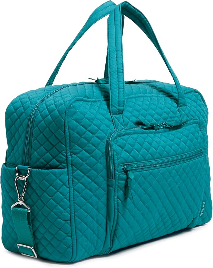Vera Bradley Women's Cotton Weekender Travel Bag, Forever Green - Recycled Cotton, One Size - Image 2