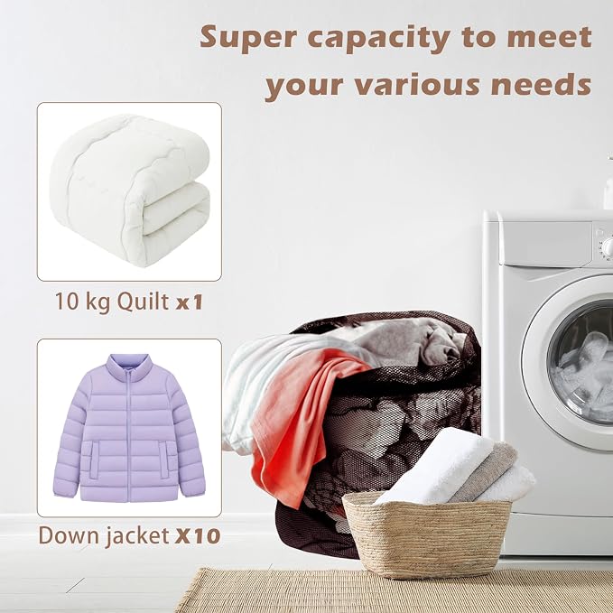 2 Pcs Mesh Laundry Bags, 70×90cm Heavy Duty Laundry Bag for Washing Machine, Large Washing Net Bags for Laundry with Drawstring, Large Laundry Bags for Dirty Clothes Beddings Plush Toys - Image 6