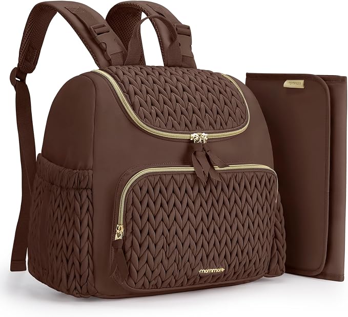 mommore Diaper Bag Backpack, Stylish Mini Baby Bag with Changing Pad | Insulated Pockets & Stroller Straps Small Diaper Backpack Compact Maternity Bag for Baby Essentials, Hospital & Daily Work by mommore