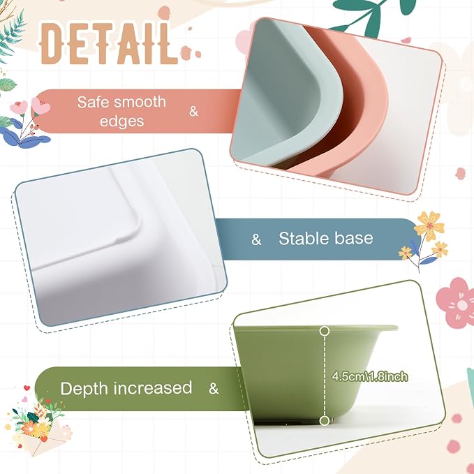 15 Pcs Activity Plastic Art Trays Morandi Color Art and Craft Tray Montessori Stackable Plastic Serving Trays for DIY Projects Painting Beads Home Classroom Storage(14.3 x 10.4 x 2 Inch) - Image 3