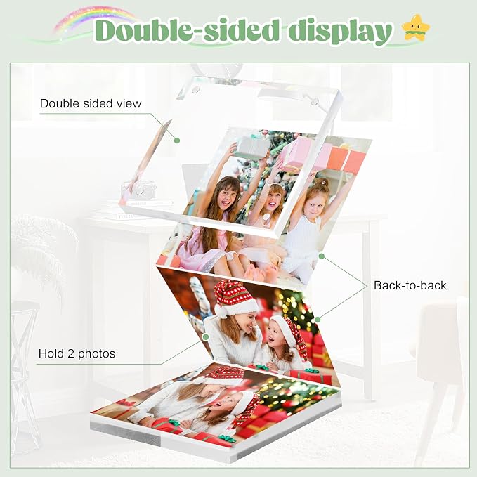 4x4 Acrylic Picture Frames 24 Pack, Clear Double Sided Photo Frames | Double-Sided Magnetic Acrylic Frames Desktop Display for Wedding Table Numbers Bedroom Home Office - Image 5