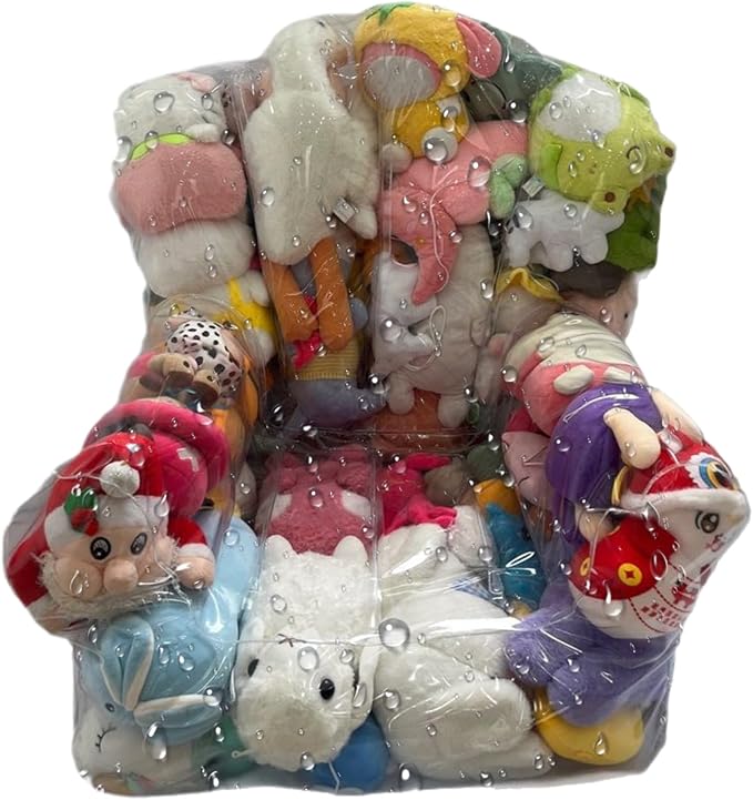 Bean Bag Stuffed Animal Storages, Soft Toy Storage Box Childs Chair, Waterproof PVC Clear Toy Bags, Stuffable Clear Soft Bean Bag Chair Kids with Zippers for Organizing Rooms Plush Storage - Image 6