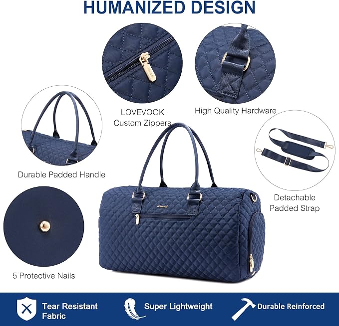 LOVEVOOK Travel Duffle Bag, Weekender Bag for Women with Toiletry Bag, Carry on Overnight Bag with Shoe Compartment, Gym Duffel Bag with Wet Pocket, Mommy Hospital Bags for Labor and Delivery - Image 5