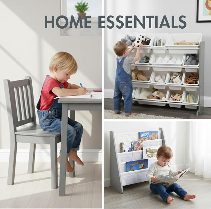 Humble Crew 3 in 1 Kids Bookshelf, Toy Organizer and Rolling Toy Box, Wood | Toddler storage with removable fabric bins and pull out chest on caster wheels, sturdy design for playroom, bedroom, nursery - Image 7