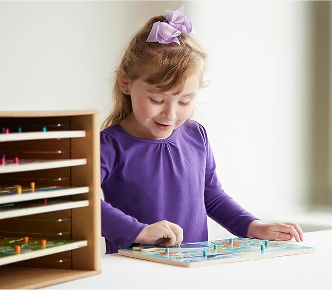Melissa & Doug Natural Wood Puzzle Storage Case (Holds 12 Puzzles) - Wooden Puzzle Rack Organizer - Image 2